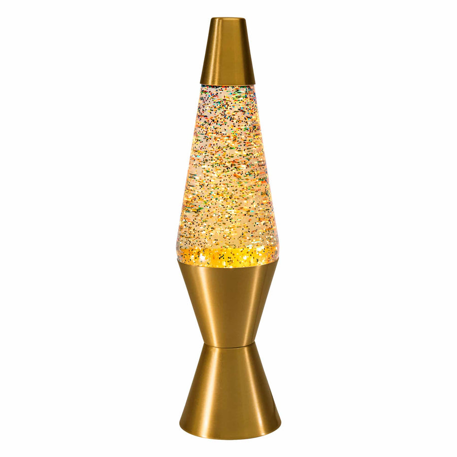 14.5″ LAVA LAMP RAINBOW GLITTER – CLEAR/GOLD X6